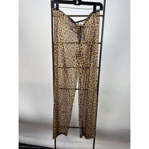 Be Creative Leopard Print Sheer Pants Medium Polyester Lightweight Made In Canad